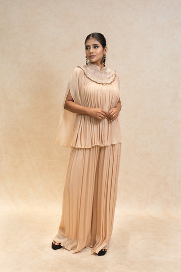 Ivory Indowestern Cape Pallazo set