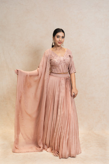 Blush Peach Radiance with Timeless Charm