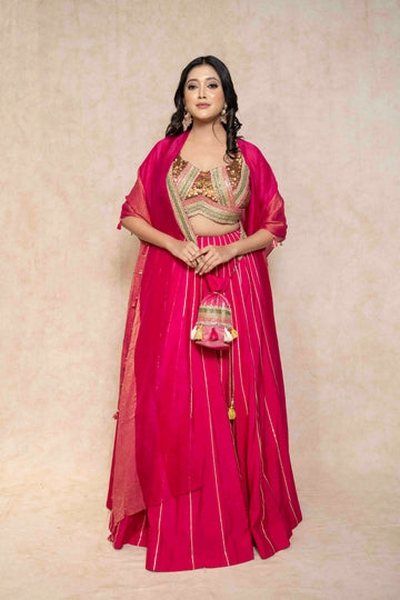 hot-pink-lehenga-set-with-jacket-and-potli-for-women