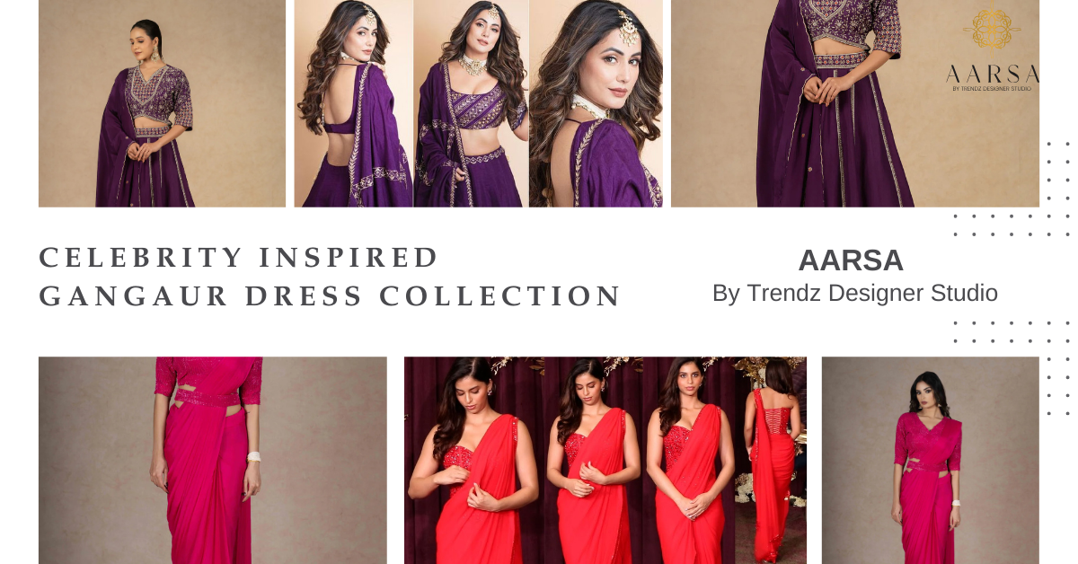Celebrity inspired outfits for gangaur festive. Showcasing looks of Hina Khan and Suhana Khan