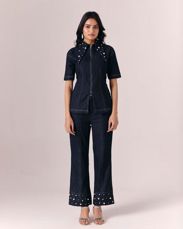ETOILE CORSET JACKET WITH NOIR FLARE PANT