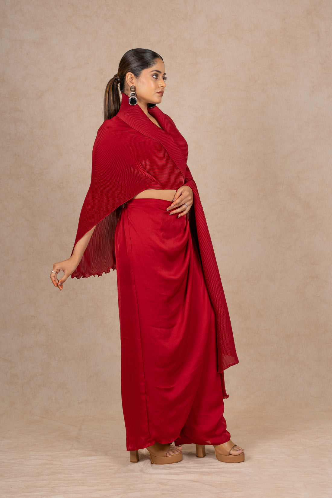 CHERRY RED RIBBED INDOWESTERN