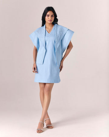 BLUE CREST JACKET WITH DAY BLUE DRESS