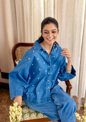 JUNE PEARL FADE BLUE SHIRT DENIM