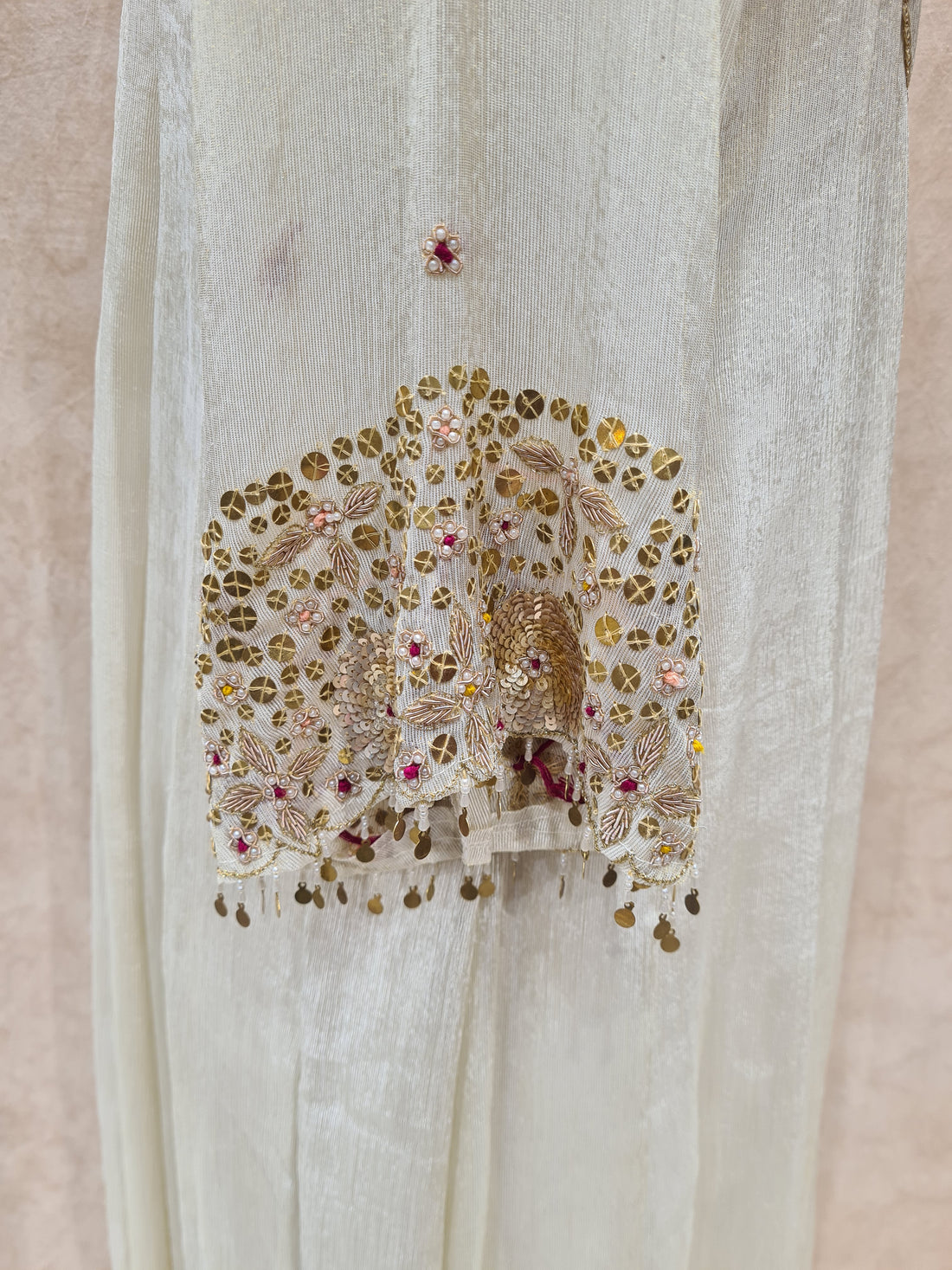 Mul Chanderi White Kurta Suit Set