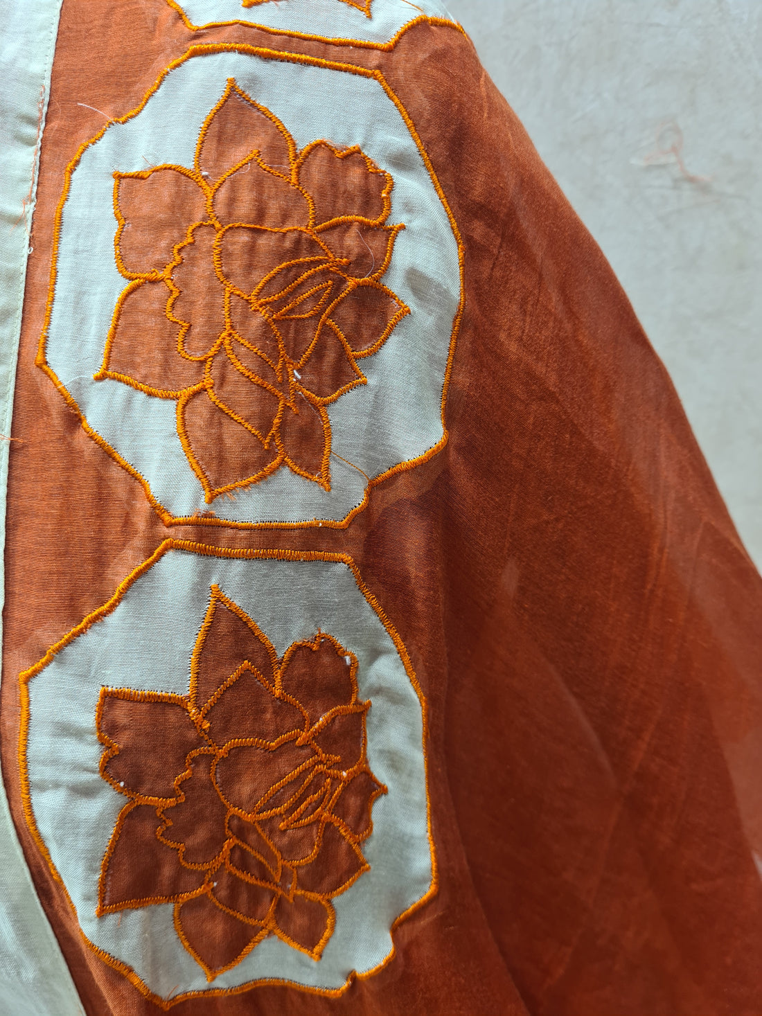 Mul Chanderi Rust Orange Elegant Suit