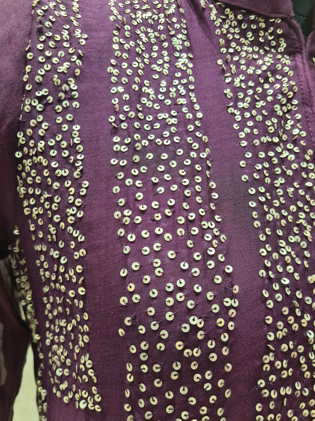 Mul Chanderi Plum Purple Suit
