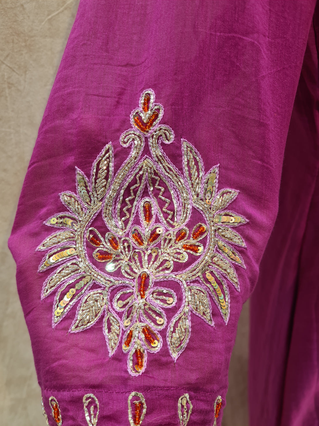 Mul Chanderi fusia pink Kurta Set