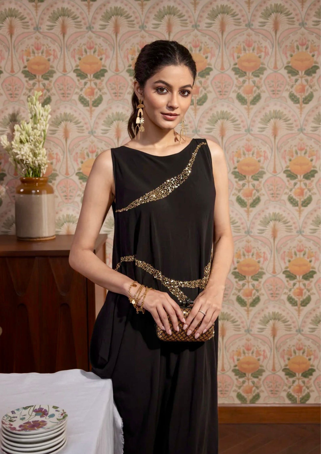 STARLIGHT COWL DRESS