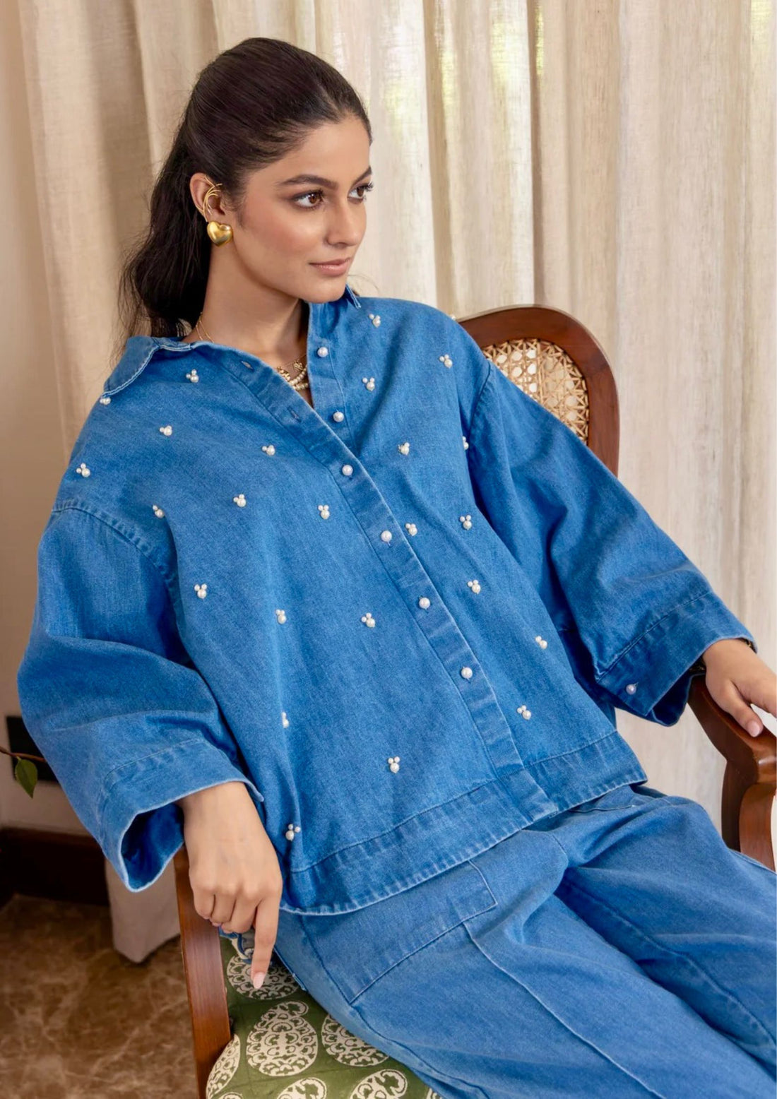 JUNE PEARL FADE BLUE SHIRT DENIM