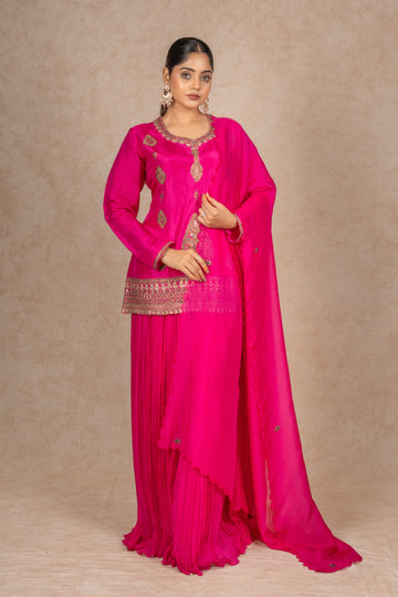ELEGANT FUCHSIA PINK SHARARA SUIT