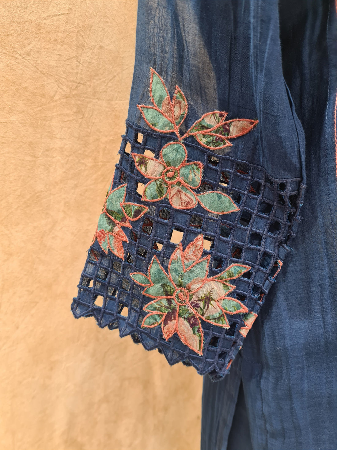 Mul Chanderi Blue Suit