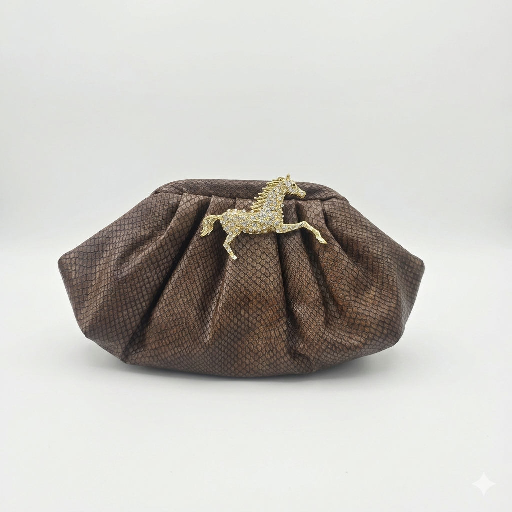 Horse Pouchette Brown Bag