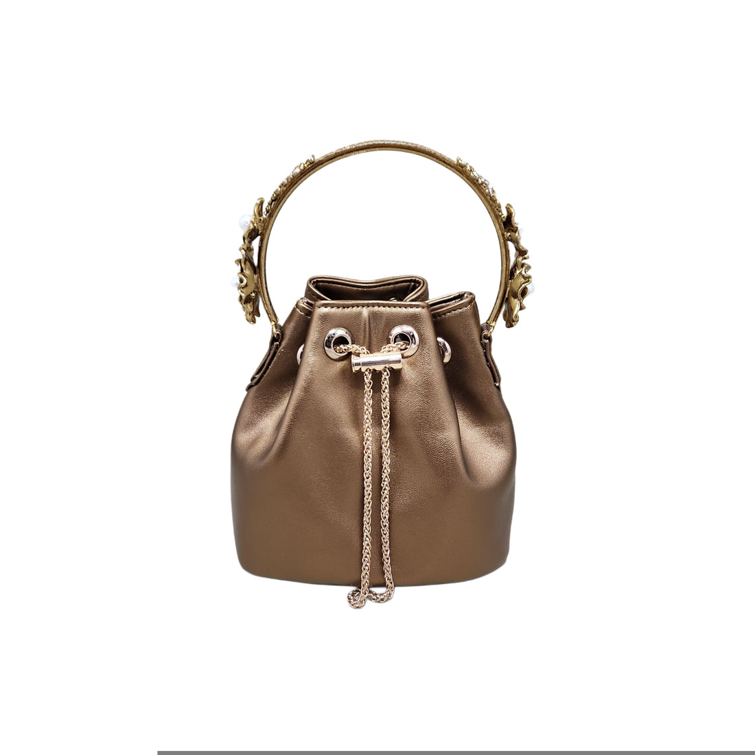 The Floral Handle Bucket Bag [Bronze]
