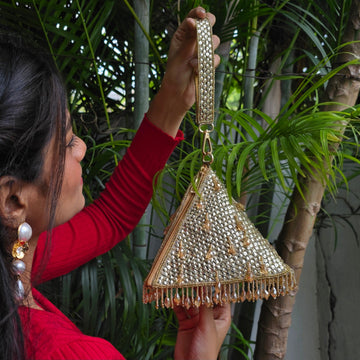 Pyramid Gold Crystal Bag