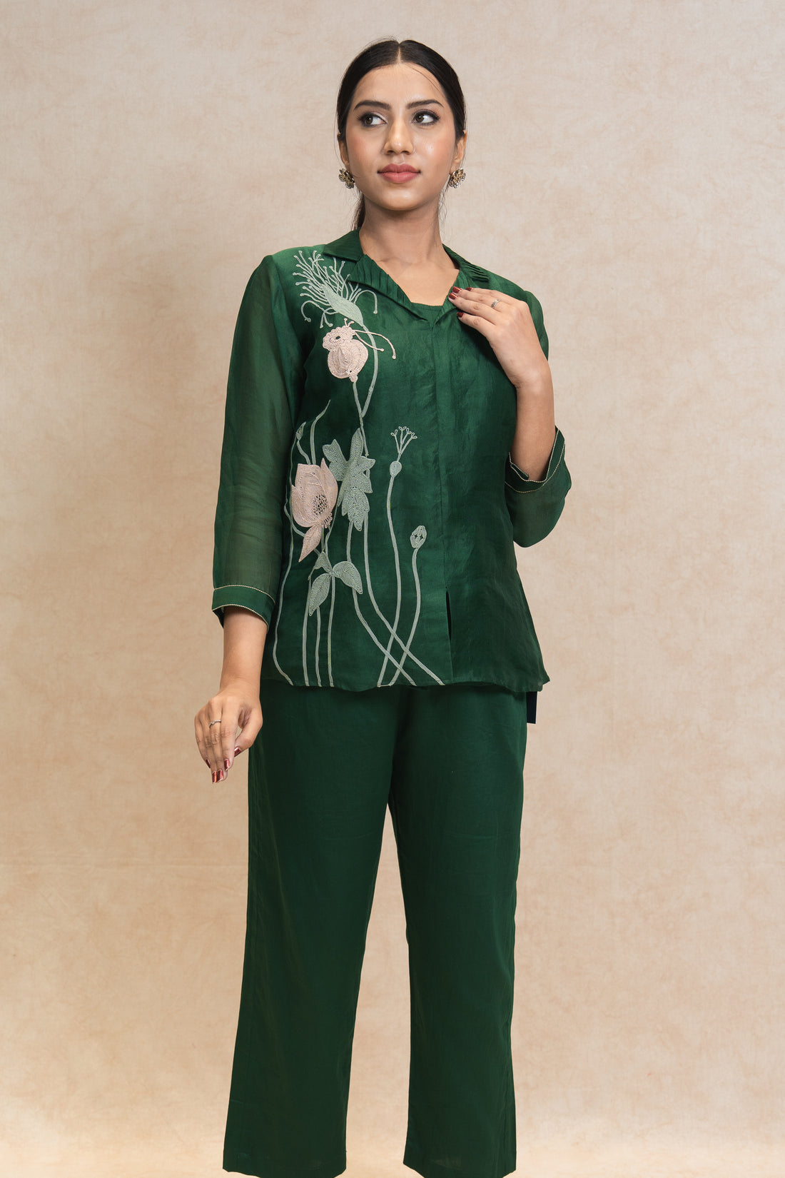 Radiant Emerald Ensemble with Subtle Sophistication