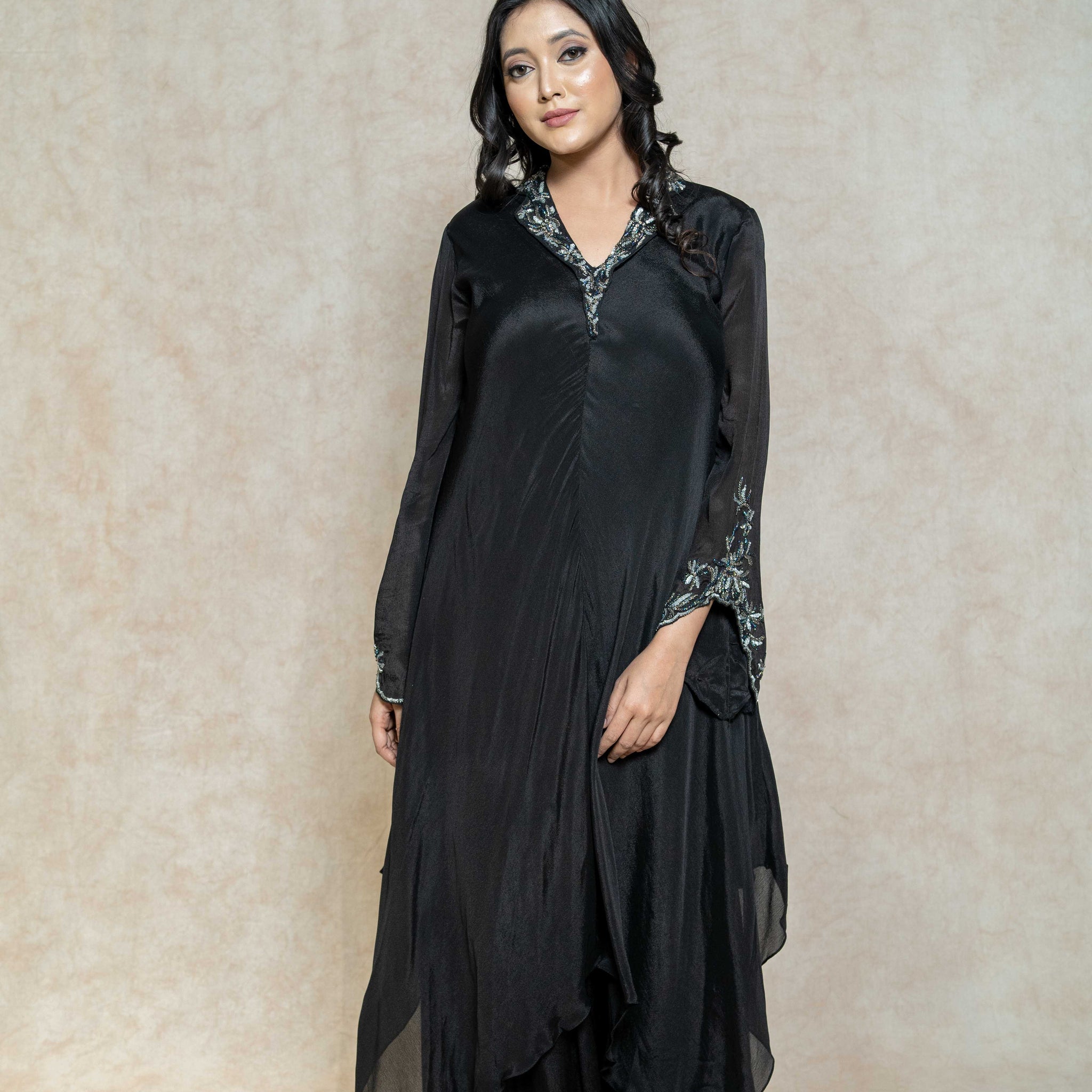 black-kurta-palazzo-set-for-women
