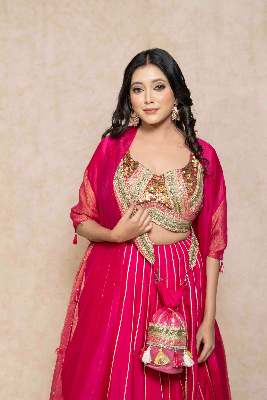 hot-pink-lehenga-set-with-jacket-and-potli-for-women