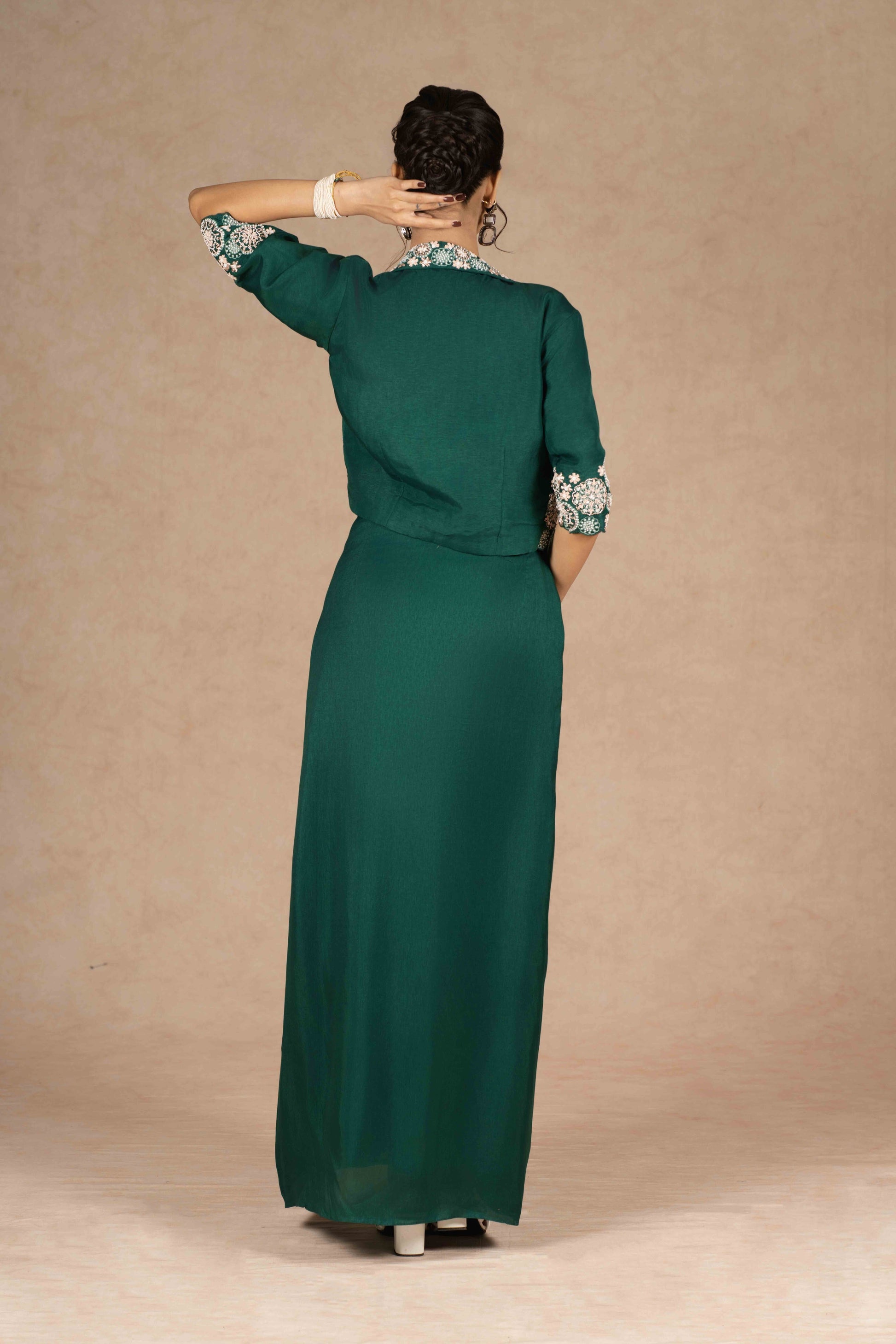 Indo Western Jacket Dress with Drape Skirt for Wedding Indo Western Jacket Dress with Drape Skirt for Wedding