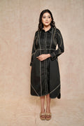 front-view-elegant-black-dress-contrasting-stitch-embellished-sleeves