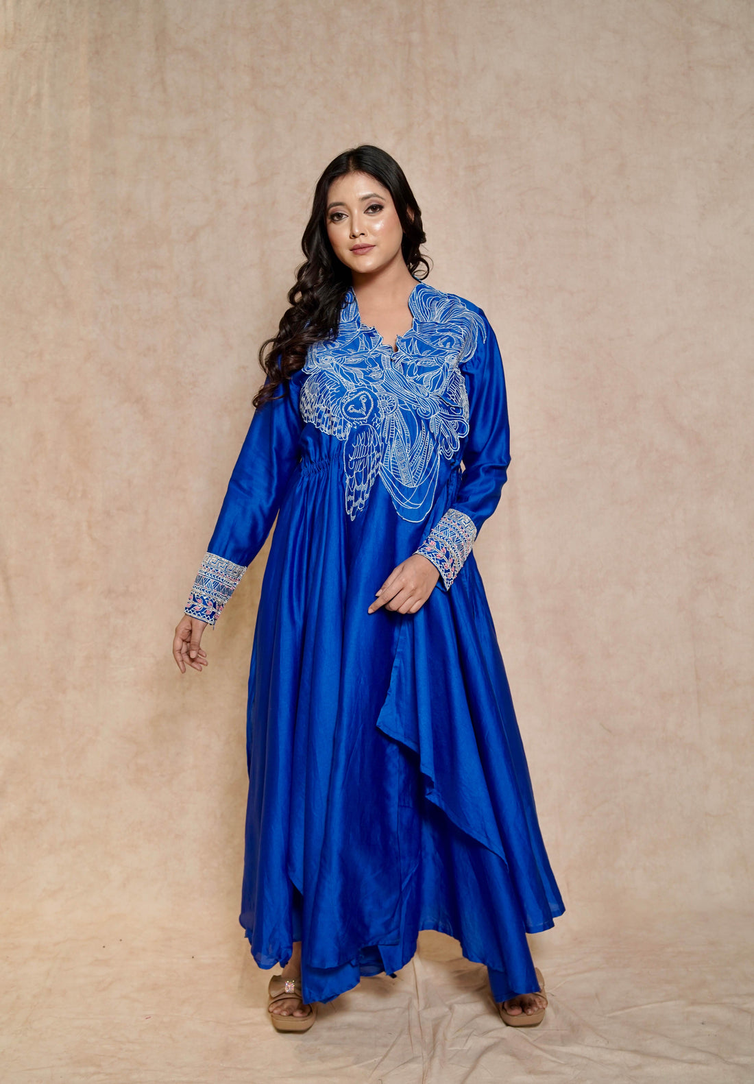 full-view-royal-blue-indo-western-tunic-with-pant