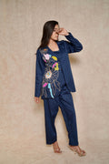 model-posing-navy-blue-pant-suit-set-with-floral-hand-work