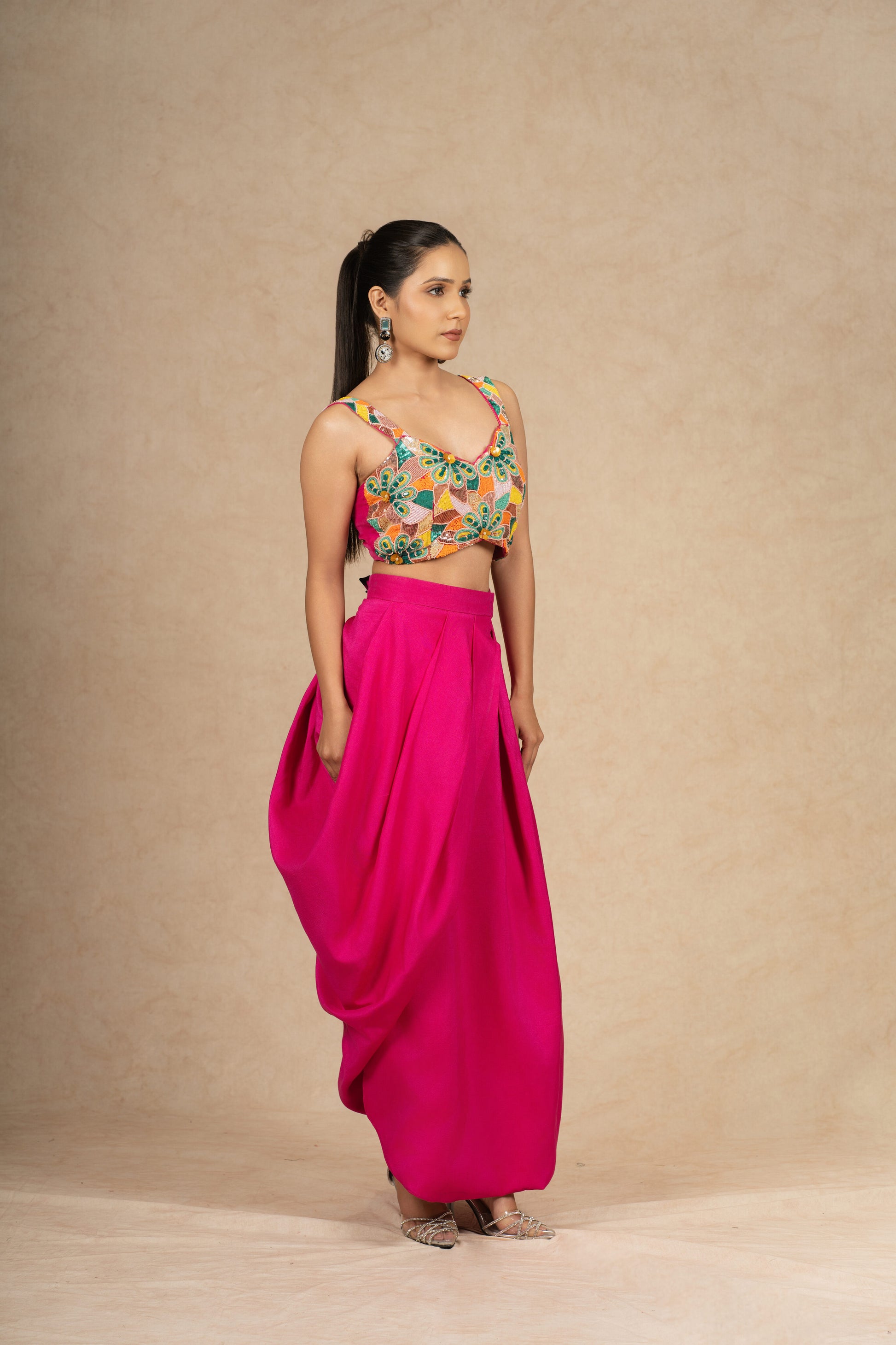 hot pink indo western dress Pink Indo Western Dress 2019 Razia Hot Pink Indo- Western Womens Party Maxi Dress With Embroidery