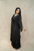 side-view-black-kurta-palazzo-set-for-women